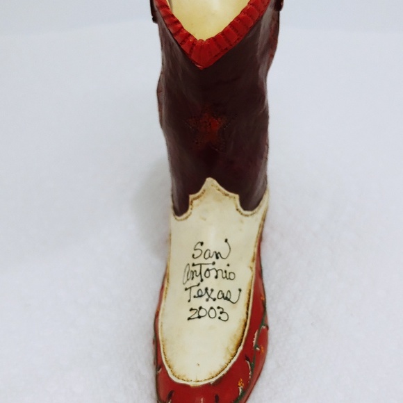 San Antonio Texas 2003 decorative porcelain boot - Picture 2 of 5